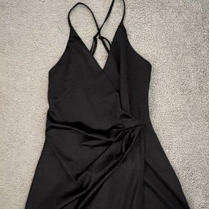 Black Satin Romper